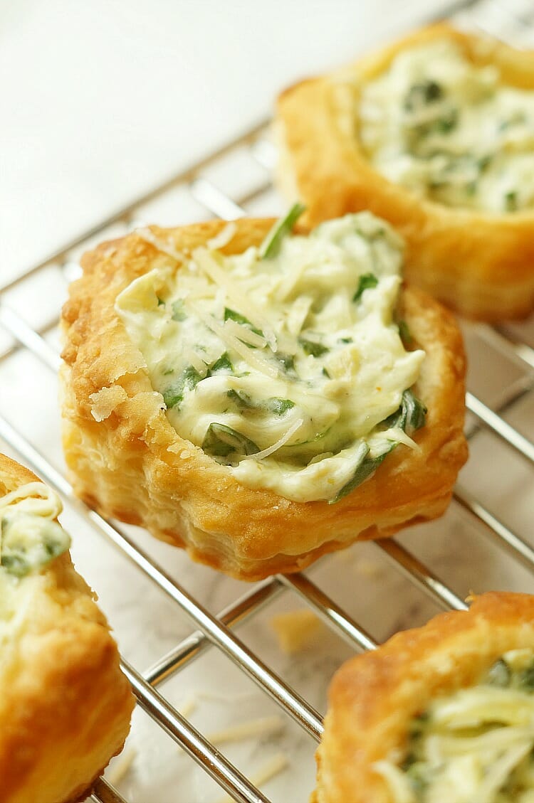 Spinach and Artichoke Puff Pastry Cups