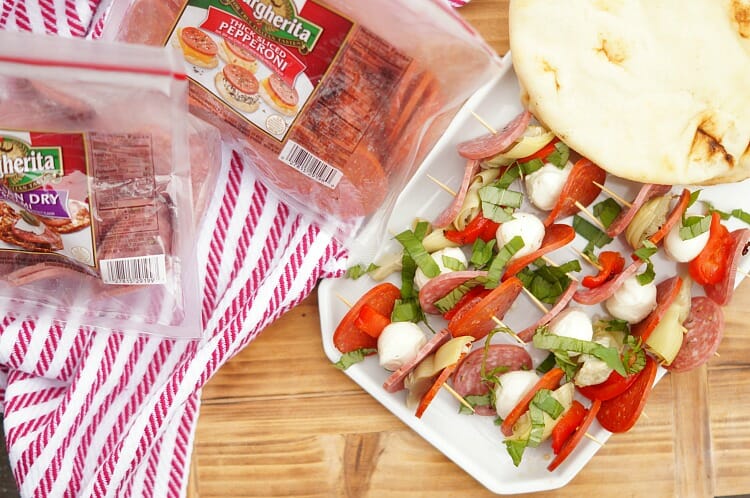 Easy antipasto kabobs