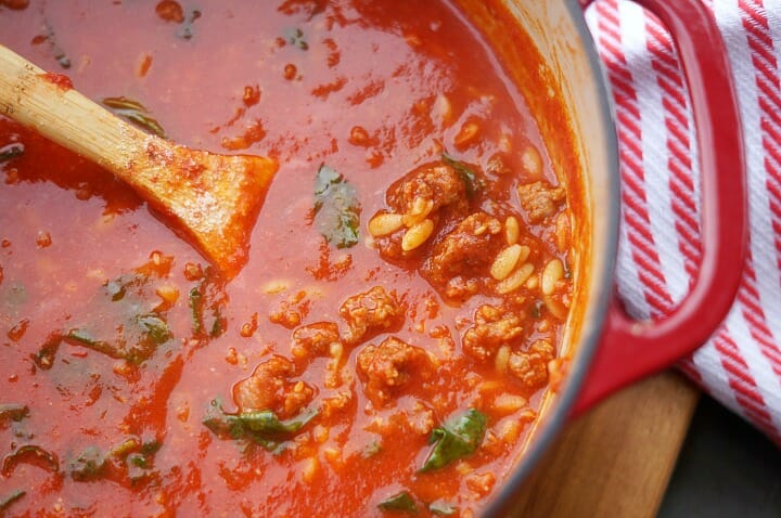 The Best Sausage Soup Recipe with Orzo