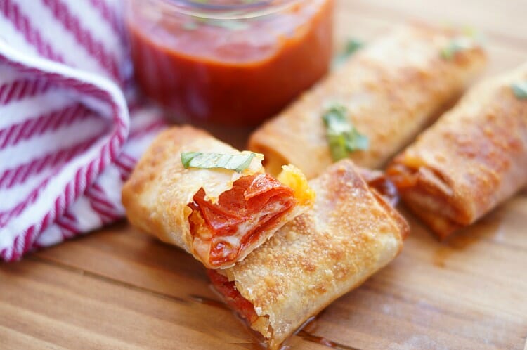 Air Fryer Pepperoni Pizza Egg Rolls