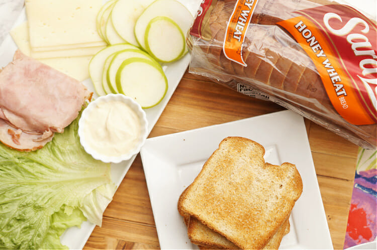 Making Ham and Apple Sandwiches