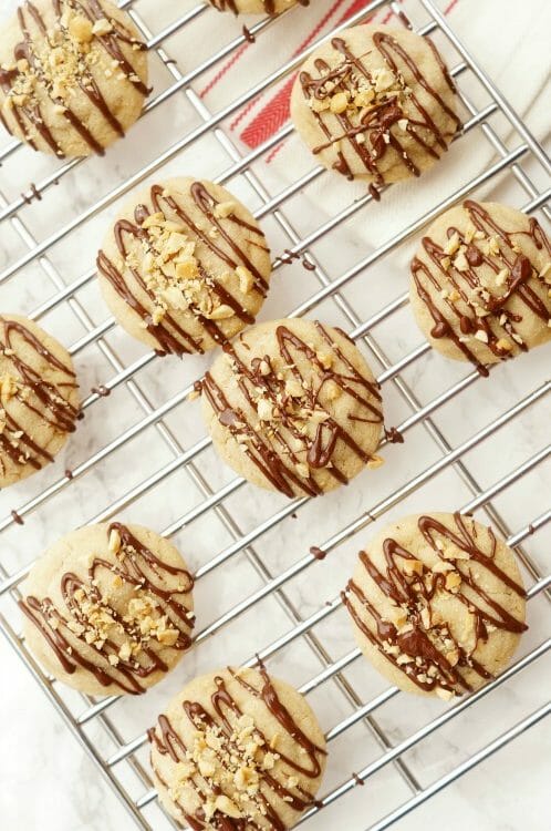 Peanut Butter Meltaway Cookies on cooling rack