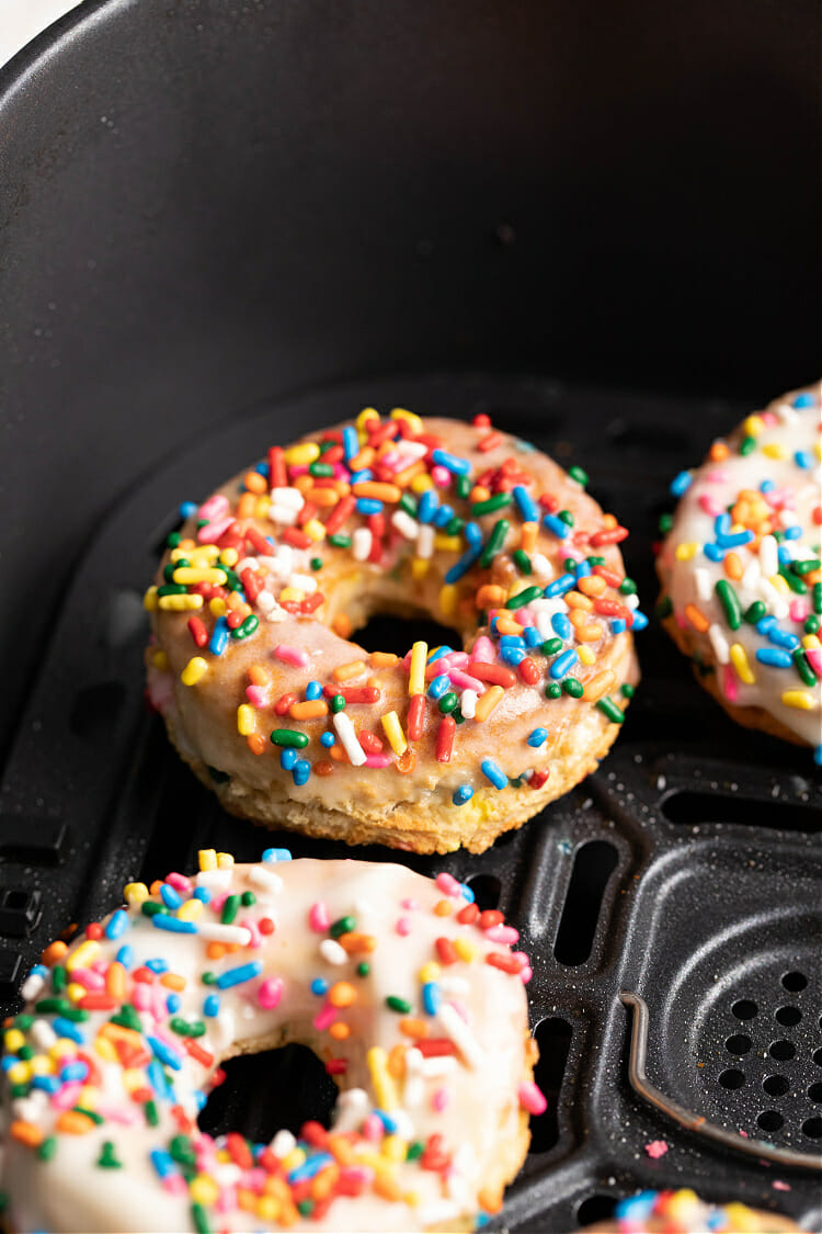 Easy Air Fryer Donuts with Sprinkles