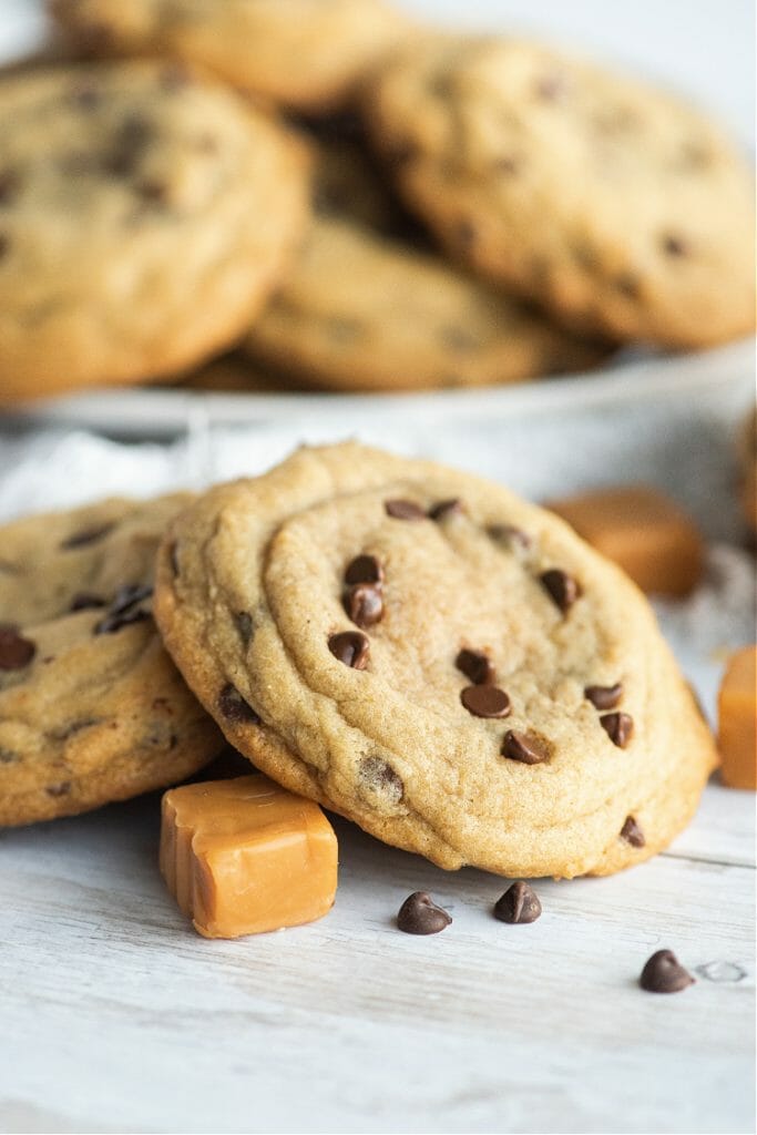 Caramel Stuffed Chocolate Chip Cookies