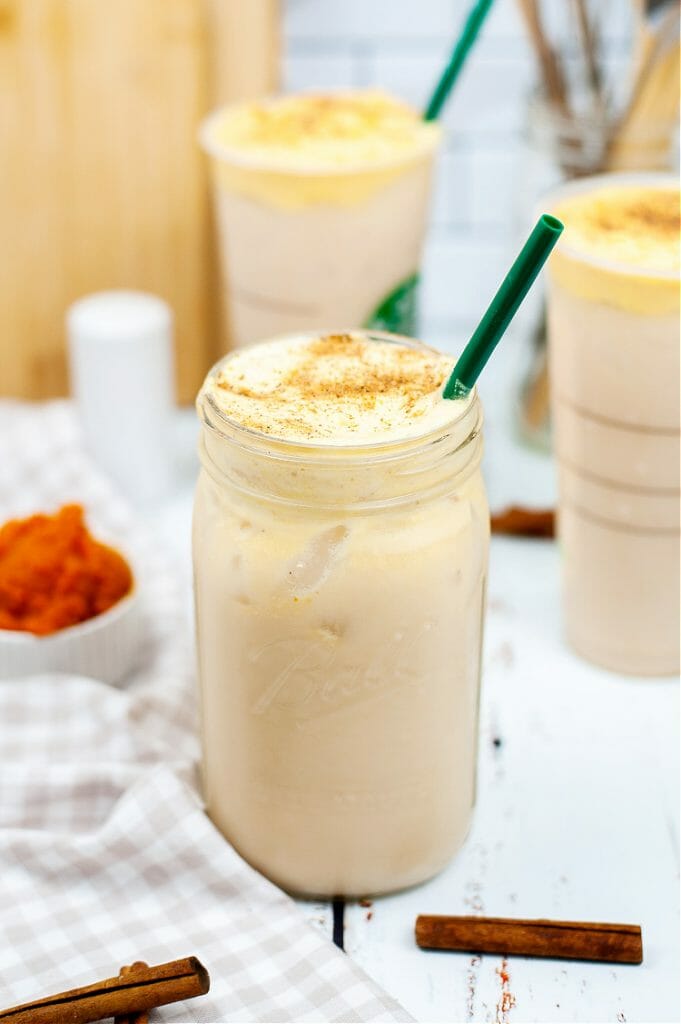 Starbucks Iced Chai with Pumpkin Cream Cream Foam