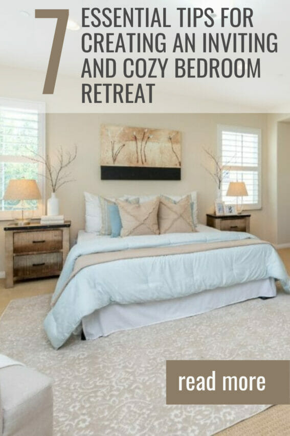 Pinterest image for creating a cozy bedroom