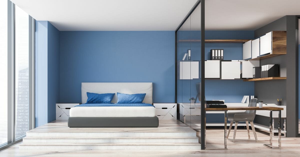 Bright Blue and Cool White Colors Bedroom Wall Combinations
