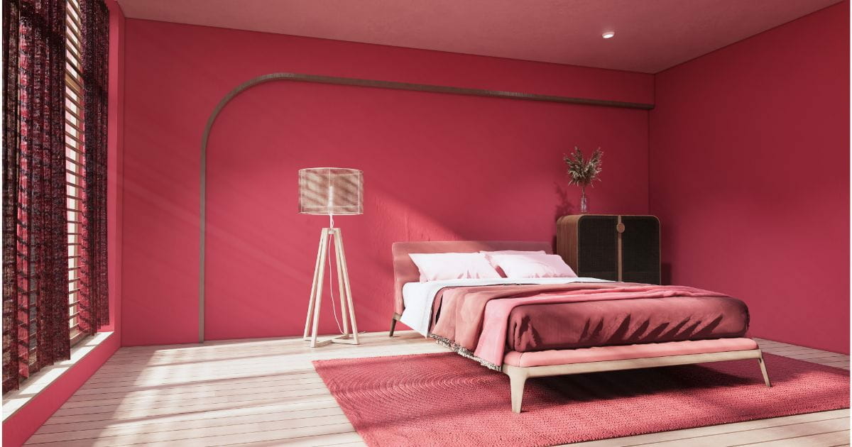 Burgundy and Neutral Shades Bedroom Wall Combinations