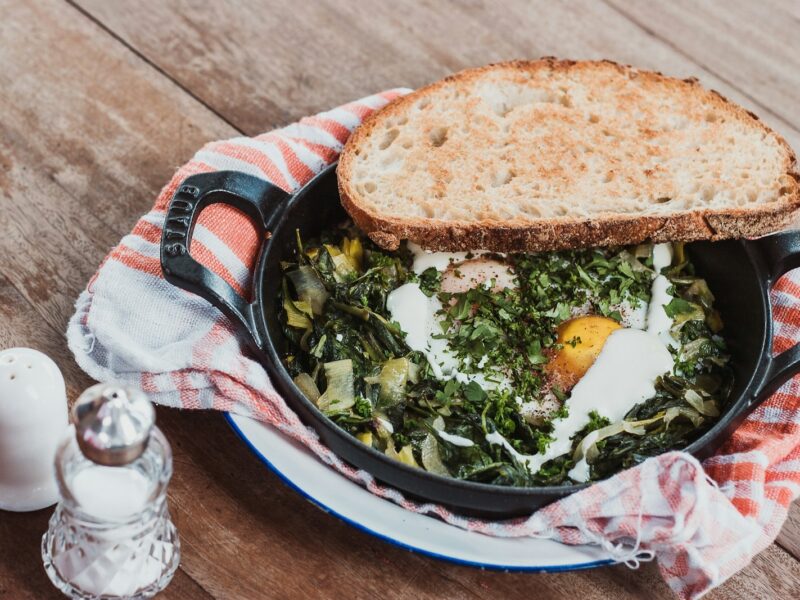 cooked egg dish on pan