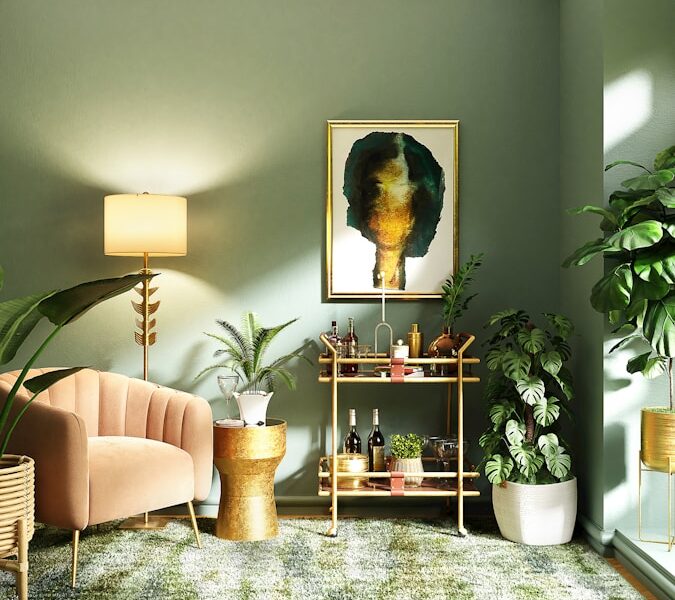 brown wooden framed wall mirror