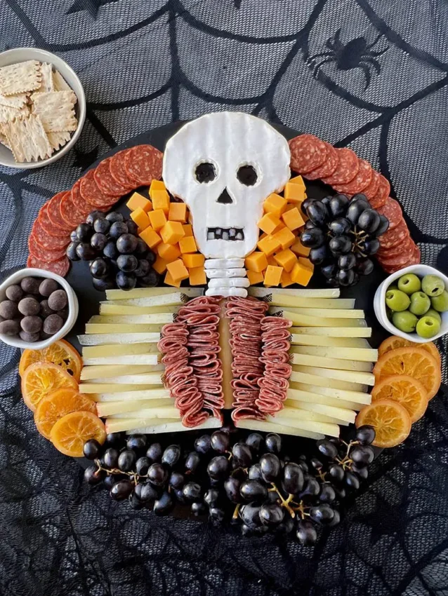 Halloween Charcuterie Board Skeleton