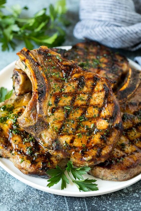 Perfectly grilled pork chops
