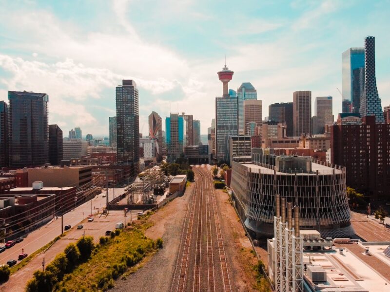 a city with tall buildings