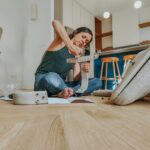 a person sitting on the floor