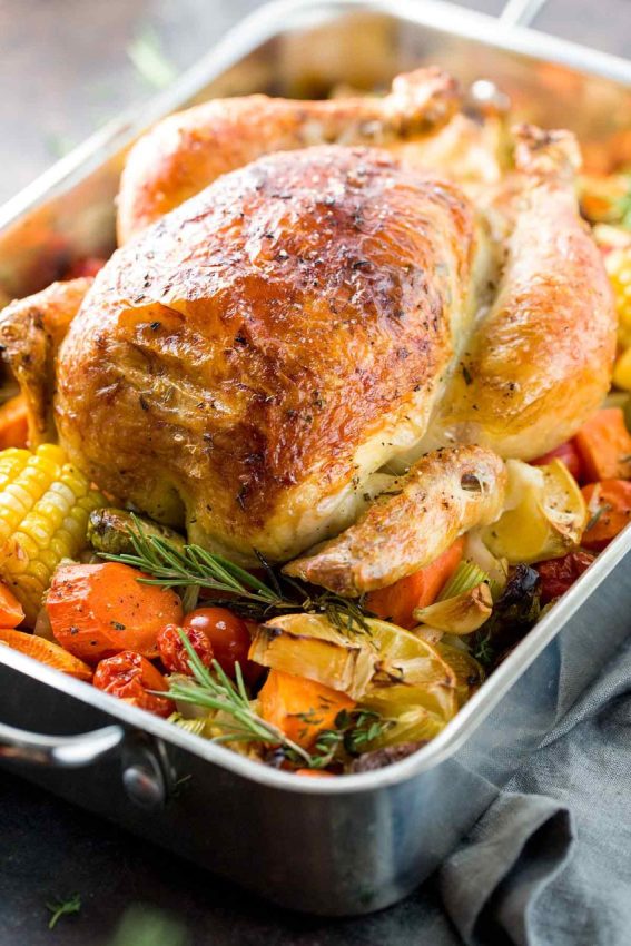 Sheet Pan Crusted Chicken Roasted Vegetables by hostthetoast.com