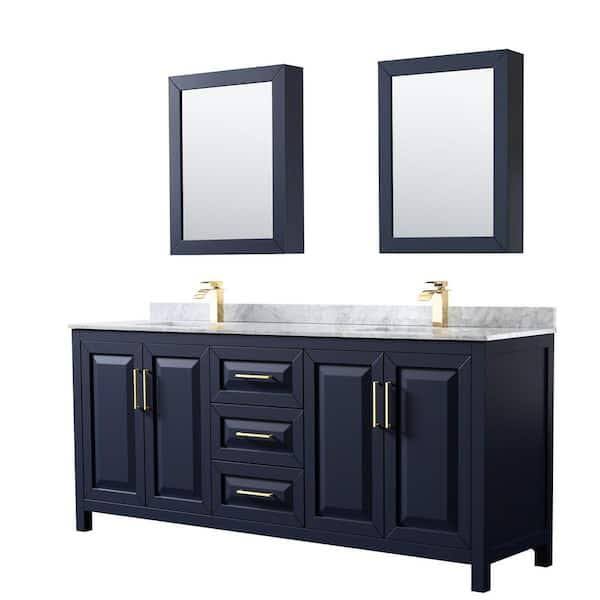 Wyndham Collection Daria navy Shaker vanity lifestyle image