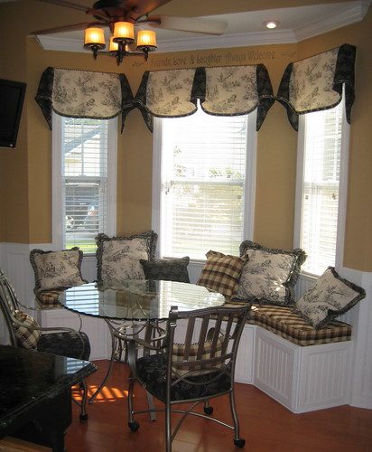 Toile Window Seat and Valances