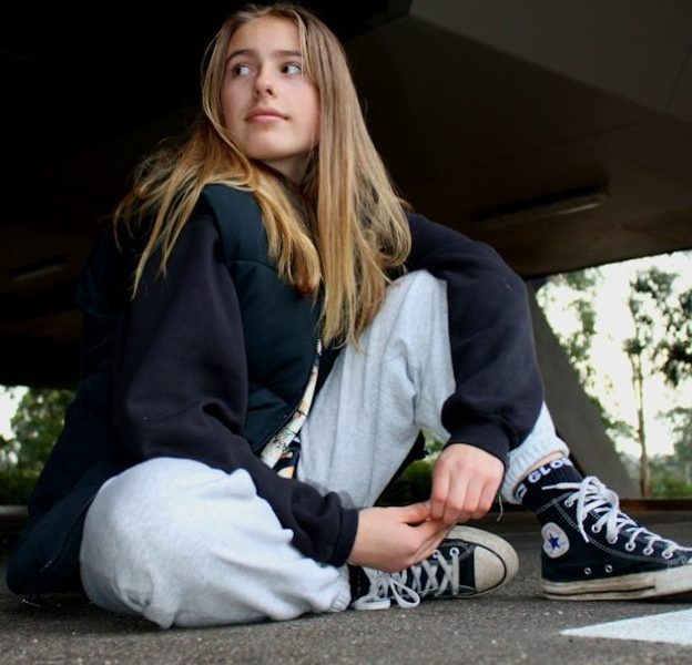a person sitting on the ground