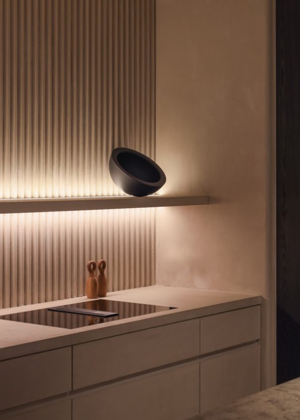 modern kitchen counter with decorative bowl