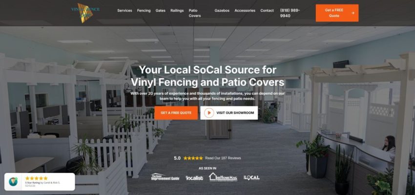 Vinyl Fence Depot Encino-area fence contractor website screenshot