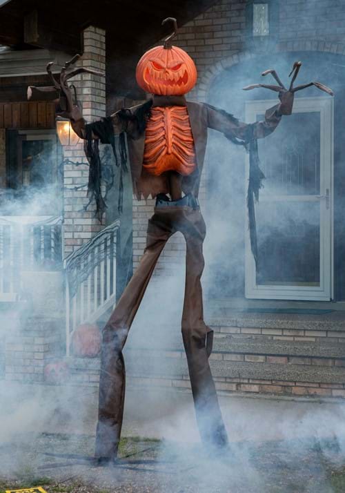 8ft animated giant pumpkin scarecrow decoration