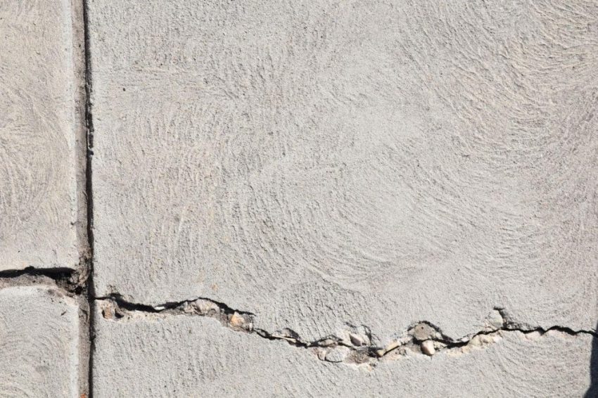 Cracked concrete surface
